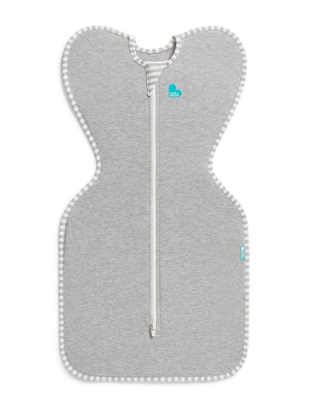 Love to Dream Grey Swaddle Sleep Sack with Stripe Trim